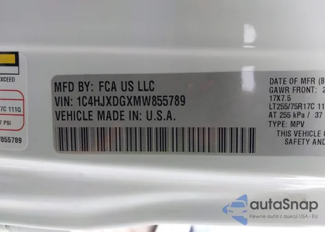 2021 Jeep Wrangler Unlimited Willys 4X4 из США, поврежденный, VIN 1C4HJXDGXMW855789